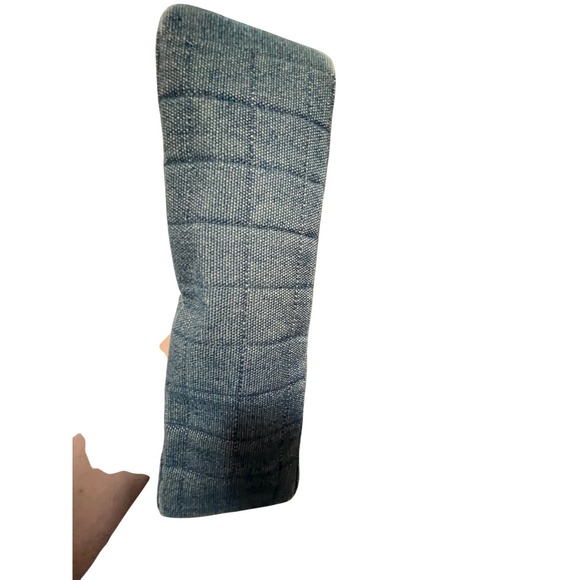 CHANEL Chocolate Bar Hand‎ Ladies Hand Bag 6th Series Denim Blue Vintage - Picture 4 of 12